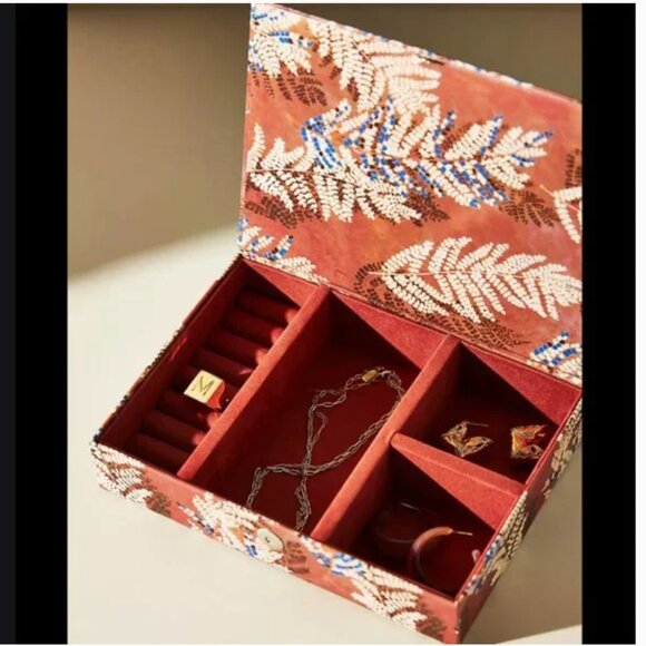 Anthropologie Jewelry - FL Recycled Paper Floral Boho Hipster Hippie Art Deco Farm Peasant Jewelry Box